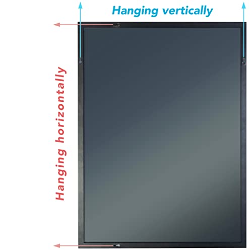 24" X 32" Rectangular Black Wall Bathroom Mirror Sleek Wall Mounted Rectangle Mirror With Metal Framed Vanity Mirror #TOP6