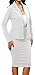 2 Piece Skirt Sets for Women Business Casual White Party Evening Blazer and Skirt Suits with Buttons(Medium)