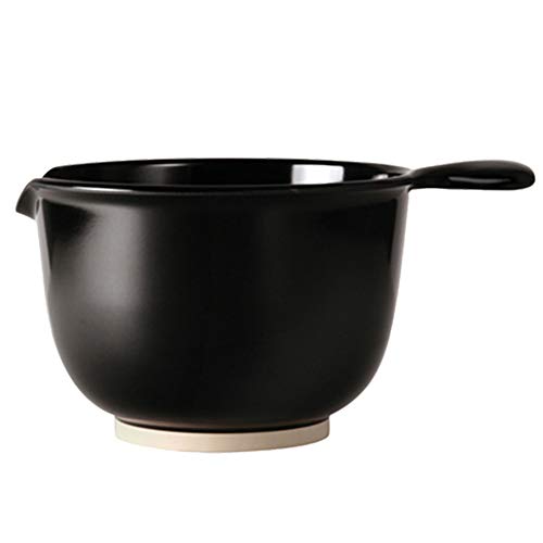 WACA Rührschüssel 2,5L in schwarz mit Gummiring – standfest & spülmaschinengeeignet – oberflächenhart & formstabil – geschmacksneutral – Melamin-Schüssel Made in Germany für Küche, Gastro & Imbiss
