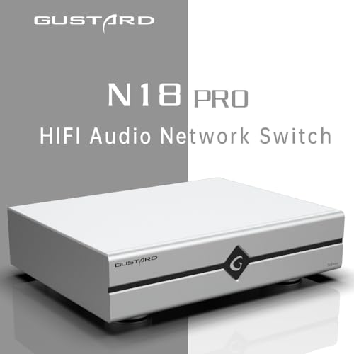 Image of Gustard N18 pro HiFi Audio Network Switch - 1*SFP + 1*10 /100 /1000M Adaptive ethernet Interface + 1*10M BNC (Silver)