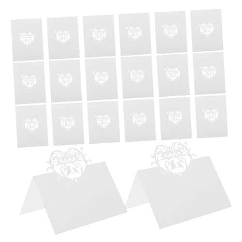 PRETYZOOM 50pièces Carte de Table de Mariage Oiseaux Amoureux Marque-places Vierges Décoration Table Mariage Petits Marque-places pour Dîners Formels Cartes...