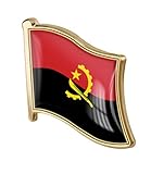 vmcoatdu Angola Flag Pin Badge International Travel Brooch Metal Alloy Souvenir Pin for Hat Clothes Backpack (Angola)