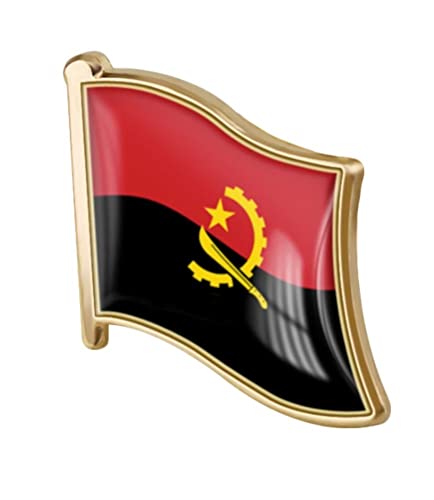 vmcoatdu Angola Flag Pin Badge International Travel Brooch Metal Alloy Souvenir Pin for Hat Clothes Backpack (Angola)