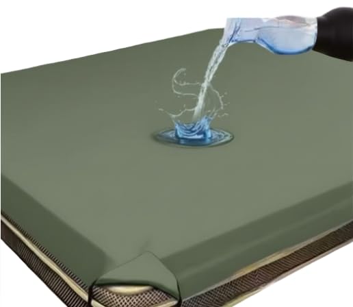 Waterproof Mattress Protector, Green, Liquid Resistant Cover Double Bed Sheet/Bed Protecting Mat 75x72 Inch-image-15