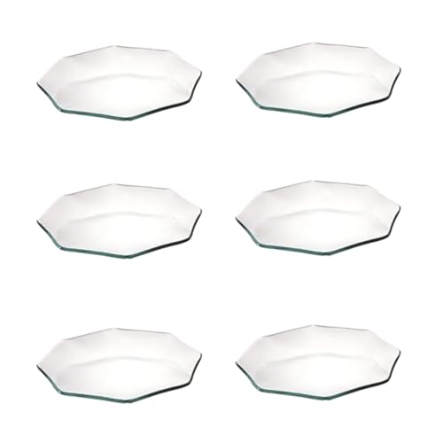 Super Mundo - 6pcs Platos Cristales de Forma Octágono Transparentes, Para Cocina y Comedor (15cm)