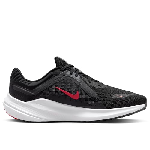 Nike Men's Quest 5 Sneaker, Black University Red Smoke Grey, 9 US