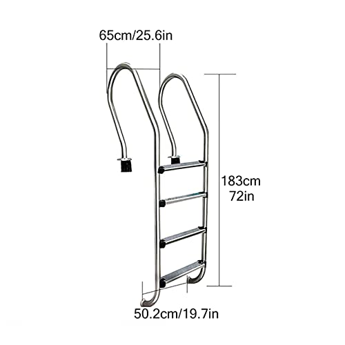 Escalera para piscina de acero inoxidable, 4 peldaños miniatura 3