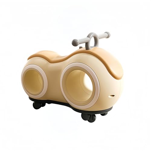 子供用ピーナッツカー ペダルレスバランスカー | ABSプラスチック製・丸いボディ・ライト&音楽機能搭載 | 1-3歳向け 幼児用乗用玩具 超軽量設計 室内外で使用可能 安全ガード&滑り止め付き (ブルー)