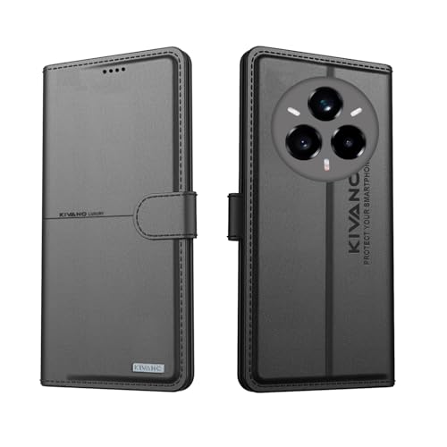 Image of Compatible with Realme Narzo 80 Pro 5G / Realme 14 Pro 5G Flip Cover | Leather Finish | Inside Pockets & Inbuilt Stand | Shockproof Wallet Style Magnetic Closure Back Cover Case