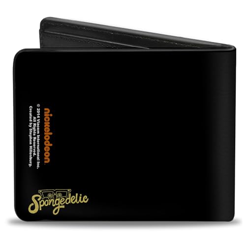 Buckle-Down Men's PU Bifold Wallet-Spongebob Life is SWELL Swirl, Multicolor, 4.0" x 3.5"2