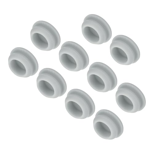 Image of MECCANIXITY 10pcs Silicone Snap in Locking Hole Plugs,12.5mm /0.5 Inch Mounting Diameter Narrow Groove Width 2mm Panel Seal Cover Round for Kitchen Bulkheads Waterproof Sealing Plugs Grey