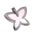  925er Silber Anhänger mit einem Rosa Porzellan Schmetterling, 45,72 cm Kette