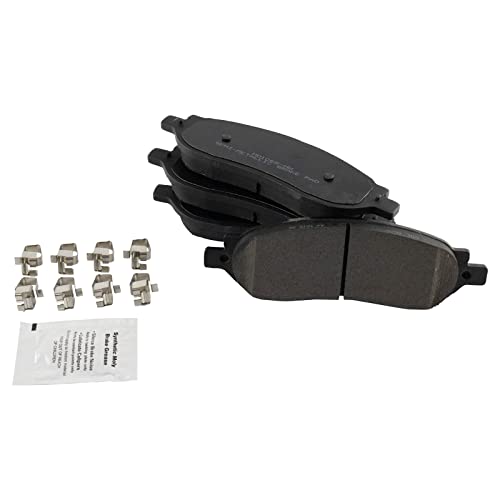 Image of TRQ Rear Performance Brake Pad, Caliper, & Rotor Kit Semi-Metallic Vented Premium G-Coated Compatible with 2006-2007 Ford F-250 Super Duty F-350 Super Duty
