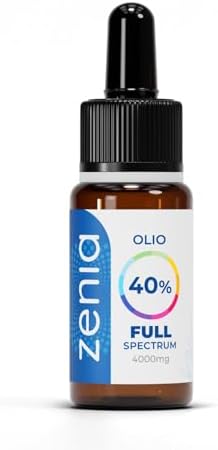 ZENIA Öl 40% - reines Hanföl, lindert Spannungen, verbessert die Schlafqualität, zur Entspannung, Vollspektrum, 100% italienisch, natürlich, 10 ml
