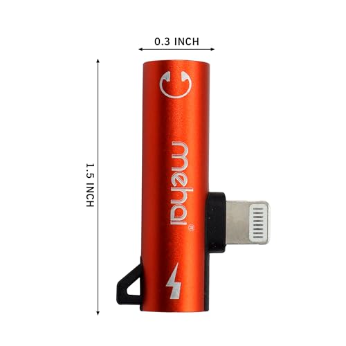 Image of 3.5mm Adapter Lighting to Headphone Charge 2 in 1 Adapter (Red)
