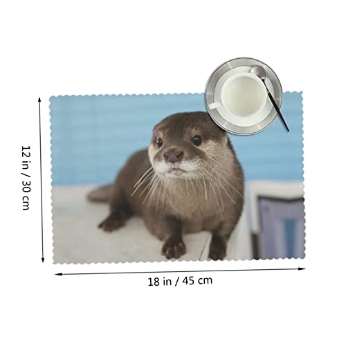 Cute Otter Printed Placemats 4-Piece Set Of Insulated Non-Slip Table Mats Washable For Kitchen Table Decoration (12 X 18 Inches) #TOP1