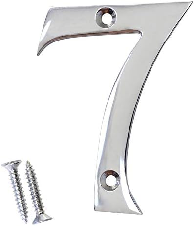 RCH Hardware NO-BR2270-75 Brass House Number, 3 Inch, Polished Chrome