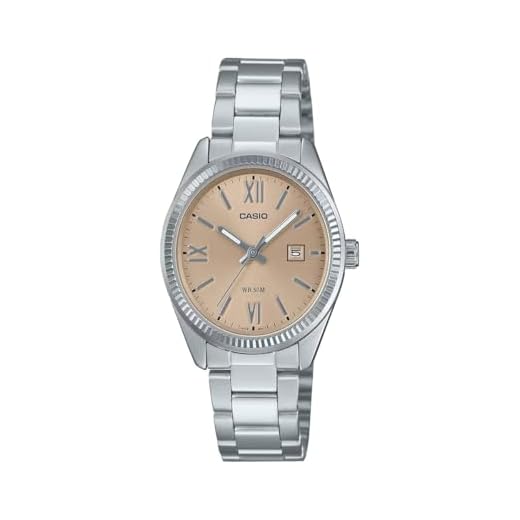 Casio LTP1302DD-4A2V - Reloj analógico estándar de acero inoxidable con esfera de rayos solares para mujer, Rosado