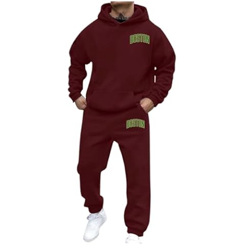 Men's Casual Tracksuit Set with Hoodie and Sweatpants Cover
