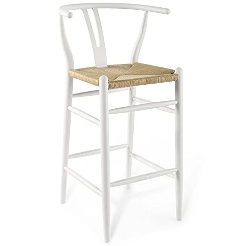 Modway Amish Mid-Century Modern Wood Bar Stool In White #TOP19