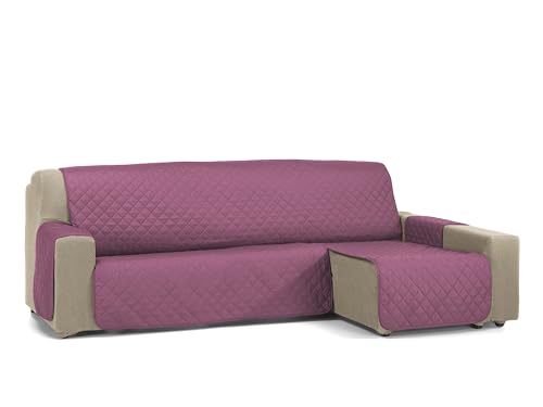 S & T Funda Sofa Chaise Longue 200 Berenjena - Funda Sofa Chaise Long Reversible Brazo Derecho/Izquierdo Acolchada - Cubre Sofá 100% Poliéster Fabricado en España
