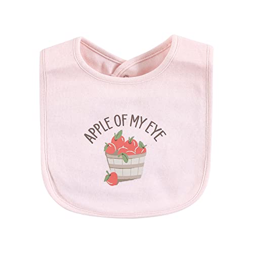 Image of Hudson Baby Unisex Baby Cotton Bibs, Pink Farm Animals, One Size