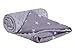 Manta para Gatear 100% algodón 75x100cm Medi Partners Multifunción Manta Minky para Cochecito de bebé Suave y mullida (Estrellas blancas sobre gris con gris Minky)