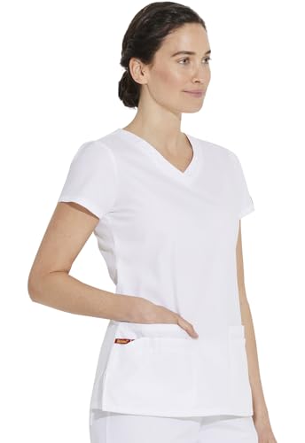 Image of Dickies Women's Jr. Fit V-Neck Scrub Top Multiple Patch Pockets