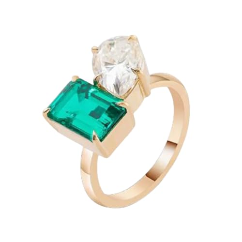 Bague moissanite DEF-VVS et émeraude, l'élégance subtile pour illuminer votre quotidien