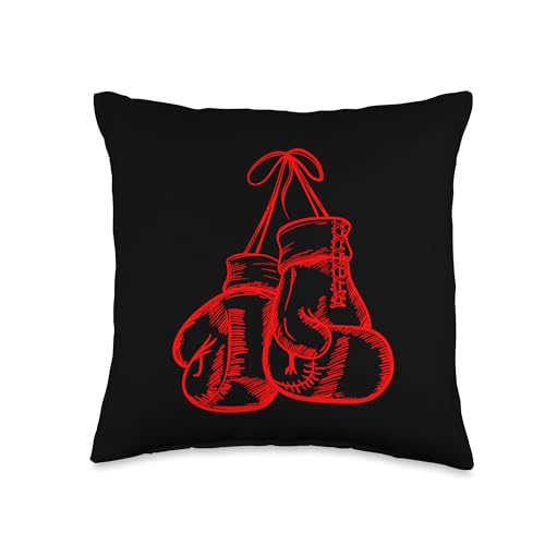 Retro Love Red Boxing Gloves Gifts Boxer Gift Throw Pillow