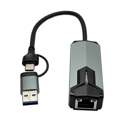 Adaptateur USB C RJ45 5000 Mbps Ethernet Gigabit aluminium pour PC portable et bureau