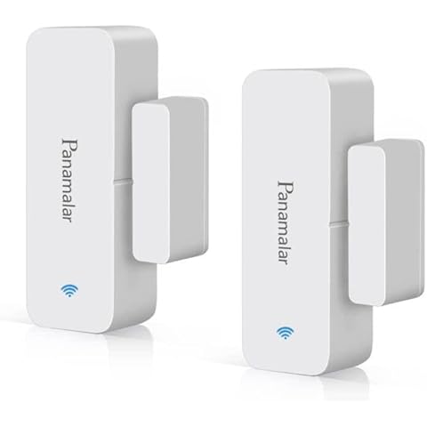 Panamalar Wireless Door Window Sensor, Low Energy Door & Window Alarm Compatible with Alexa/Google Assistant, Car Detection Suitable for Doors, Windows and Cupboards, Homes and Offices (Pack of 2) Cover