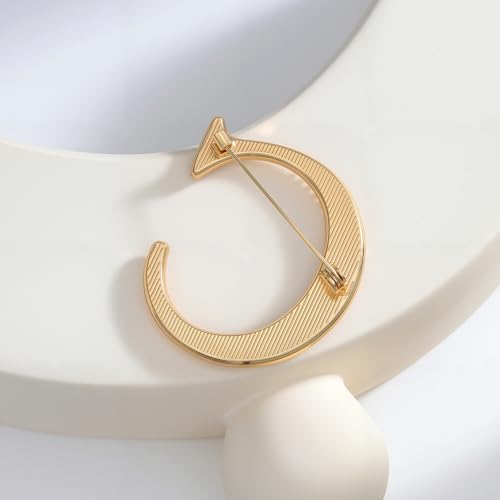 Image of Initial Letter Brooch Pin Pearl Letter Brooches Golden Pins Accessories Jewelry Birthday Chrisrmas Gift for Women