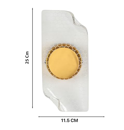 Image of Groeien 15watt LED Sconce Honeycomb Pattern Modern Transparent Indoor Home Acrylic Wall Lamp for Bedroom, Livingroom, Indoor- Warm White (Honeycomb-wall, 1)