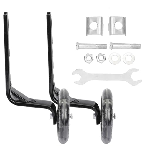 Ruedas de Entrenamiento para Bicicleta FRCOLOR, 12-20 Pulgadas, Estabilizadores con Luz Intermitente, 2 Unidades, Negro, para Equilibrio y Seguridad miniatura 1