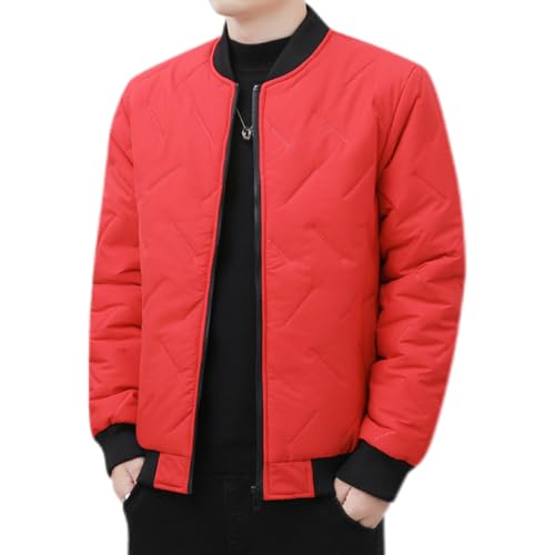 ジャケット メンズ 冬服 長袖 バイクジャケット 作業着 防寒 撥水 暖かい 中綿ジャケット 保温 スタジャン 無地 ジャンパー 通勤 カジュアル 登山 アウター ミリタリー アウトドア カジュアル 春秋冬服 (JP, アルファベット, XL, レッド)