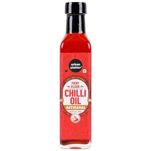 Urban Platter Chilli Oil, 240ml (Condiment, Hot and Spicy, Peppers and Spices Infused Oil, Add to pastas, Pizzas, Salads, soups)