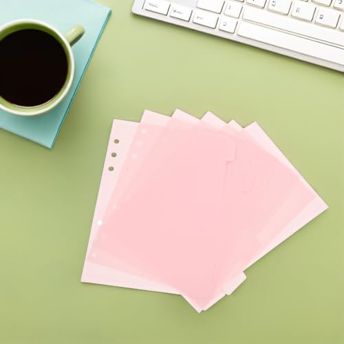 Separadores A5 de plástico rosa para proteger y clasificar hojas sueltas sin romperlas 5