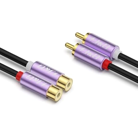J&D 2 RCA Male to Female Extension Cable Cover