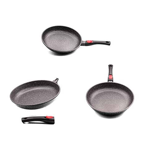 PRADEL LUXE, lot de 3 poêles, 20/24/28 cm, tous feux dont inducti...