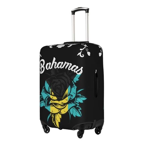 Vintage Rose Bahamas Bahamian Flag Universal Stretch Suitcase Cover Carry On Luggage Sleeve Anti Scratch Travel Baggage Protector for Unisex Women Travel Small2