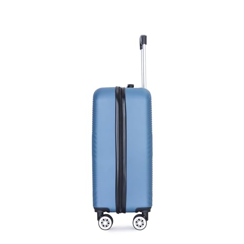 Lightweight 4-Piece Suitcase Set with Cosmetic Case, Durable ABS Material, Portable and Checked Luggage Options, 14/20/24/28 Inch, Blue4