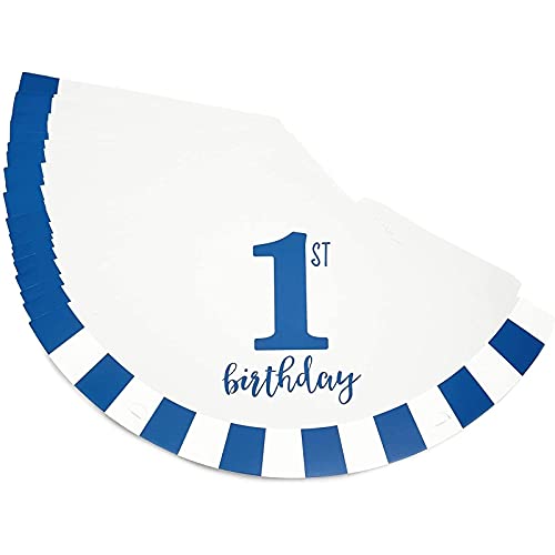 Birthday Decorations For 1St Birthday Party Cone Hats (5 X 7 In, 24 Pack) Blue #TOP4