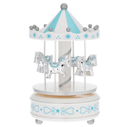 Carrusel de Bagutta. Carrusel de material acrílico con caballos azules. La referencia es b 4200-02 a