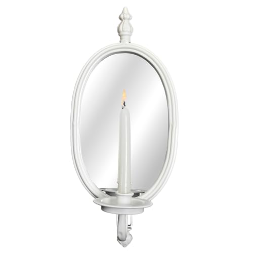 SWALLOWLIVING Distressed Candle Holder Sconces, White