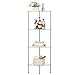 HOOBRO Corner Shelf, 4-Tier Standing Shelf Unit, Freestanding Glass Bathroom Shelf, Space Saving, Modern Style, for Bathroom, Living Room, Bedroom, Study Room, Silver SV06CJ01