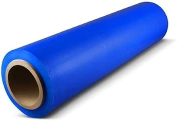 18" Stretch Film/Wrap 1500 feet Roll 80 Gauge Stretch Wrap Cling Durable Adhering Packing Heavy Duty Shrink Film, Thick Plastic Packing Wrap 4 Pack Blue