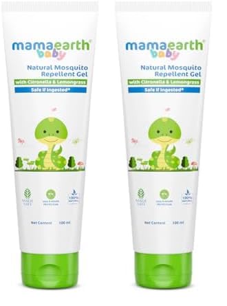 Image of Mamaearth Natural Mosquito Repellent Gel - 100ml |DEET Free | Protects from Dengue, malaria & Chikungunya| Made safe Certified | Protection from Mosquitoes | Safe if ingested (Pack of 2)