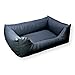 4L Textil Mario Exklusives Kunstleder Hundebett XL Hundekorb Hundesofa für große und mittelgroße Hunde (100x70 cm, Graphit)