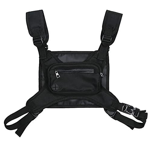 Chest Bag for Men Water Resistant Chest Pack Chest Rig Bag Pack Harness Reflective Utility Light Bags Men Women Chest Bag for Running Exercise Hiking